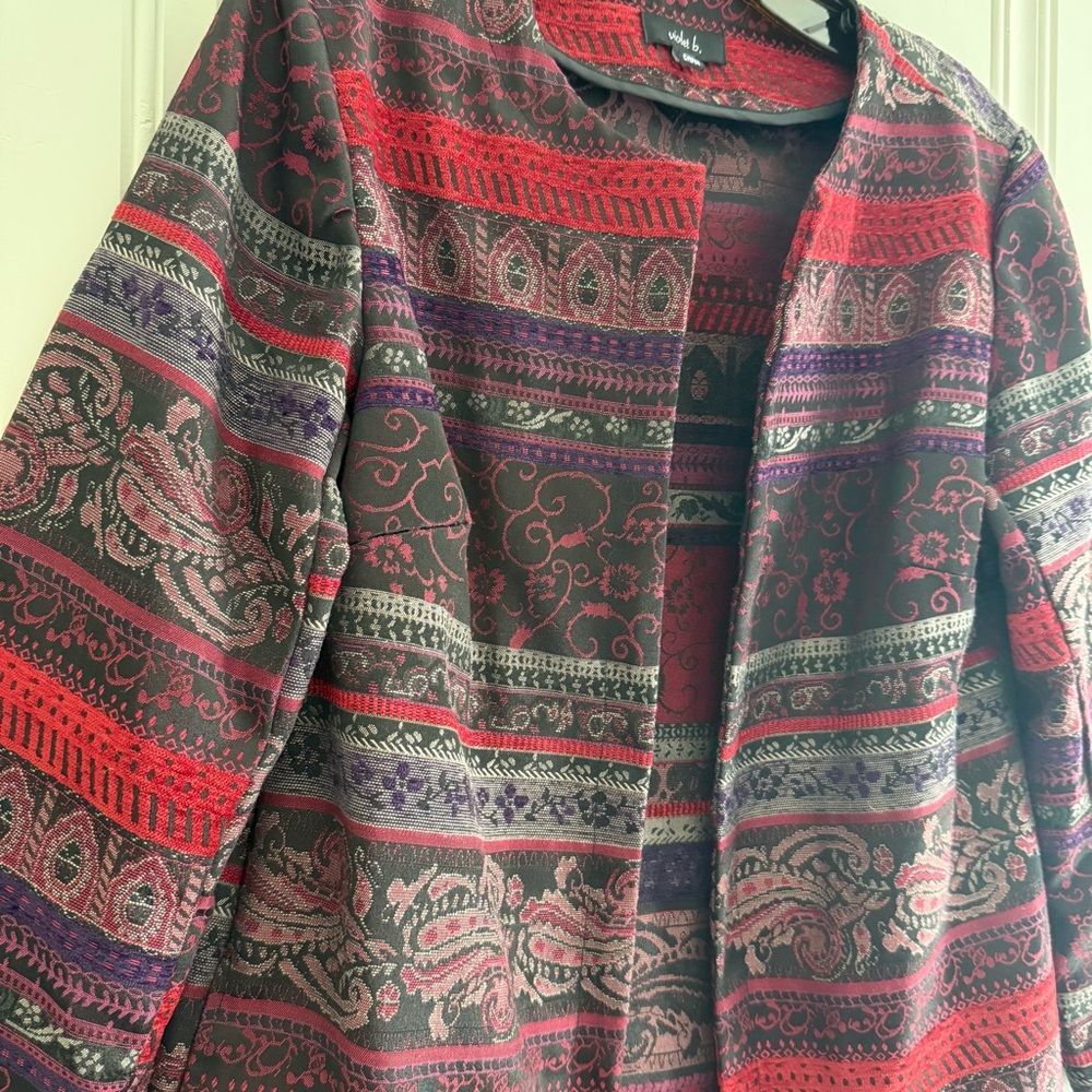 Multicolor Patterned Open Blazer/Coat - image 2